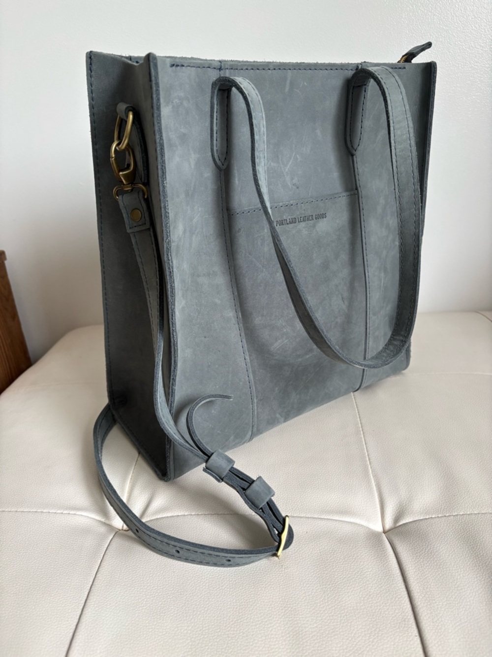 Slate Blue Portland Leather Bag - Picture 5 of 12